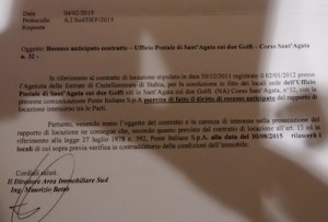 La lettera di Poste Italiane per la rescissione del contratto
