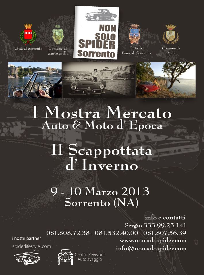 “Non solo spider” la mostra-mercato di auto d’epoca in programma a Sant’Agnello