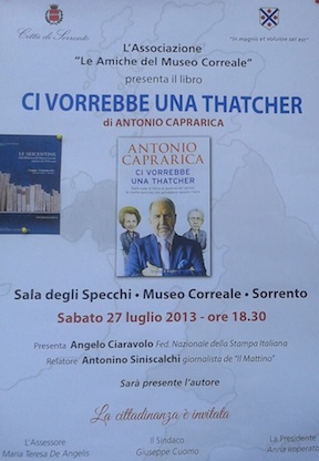 Al Museo Correale la presentazione del nuovo libro di Antonio Caprarica