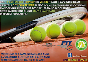 Tennis in penisola, a Piano riapre la scuola APT