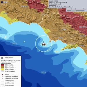 Questo pomeriggio lieve scossa di terremoto a Ischia