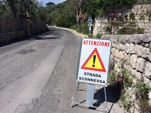 Da lunedì tornano le chiusure della strada Massa Lubrense-Sorrento