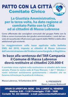 Nuova sentenza del Tar: “Il Comune di Massa Lubrense deve rimborsare la maggiorazione Enel”