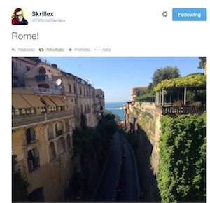 Il dj americano Skrillex in vacanza a Sorrento