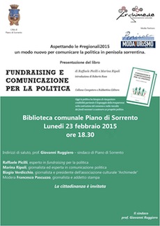 A Piano la presentazione del libro “Fundraising e comunicazione per la politica”