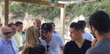 Higuain, Callejon, Albiol e David Lopez con De Laurentiis alla Conca del Sogno