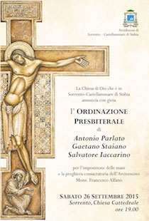 Sabato l’ordinazione di 3 nuovi sacerdoti