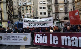 Manifestazione a Roma dei lavoratori stagionali