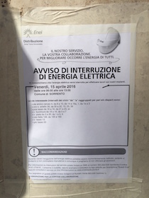 Domani mattina centro di Sorrento senza energia elettrica