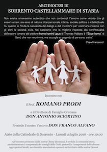 A Sorrento un incontro con Romano Prodi e don Antonio Sciortino