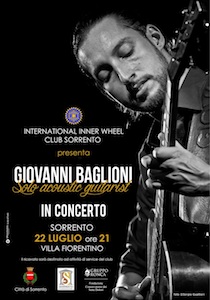 Questa sera il concerto di Giovanni Baglioni a Villa Fiorentino