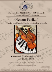 Al liceo Artistico – Musicale “Grandi” l’evento “Nessun parli…”