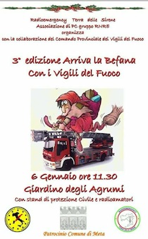 A Meta arriva la Befana dei Vigili del Fuoco