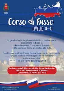 Il Comune di Sorrento organizza corsi di lingua russa