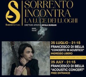 Domani a Sorrento concerto di Francesco Di Bella