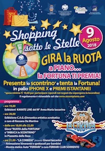 A Piano di Sorrento sconti e premi con Shopping sotto le stelle