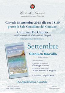 A Sorrento la presentazione del libro “Settembre” di Morvillo