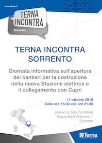 A Sorrento incontro con Terna sul nuovo elettrodotto