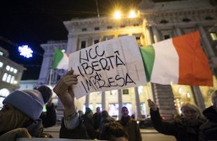 Protesta degli Ncc di Sorrento davanti a Palazzo Montecitorio