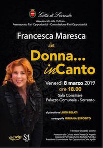 Festa della Donna, concerto di Francesca Maresca al Comune di Sorrento