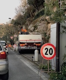 Una rete paramassi per la Provinciale Sorrento-Massa Lubrense