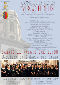 A Meta il concerto del coro “Virgo Fidelis” dei carabinieri