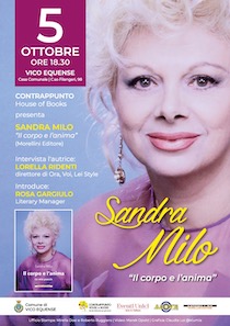 Sandra Milo presenta a Vico Equense il suo libro di poesie