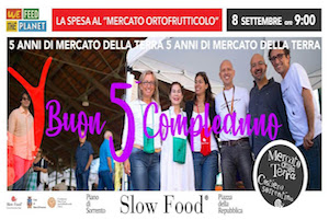 Festa per i 5 anni del Mercato della Terra Slow Food a Piano di Sorrento