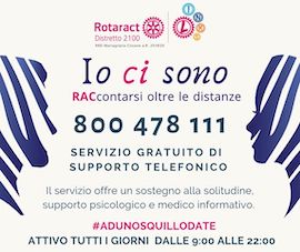 I Rotaract Club creano un numero verde di supporto psicologico