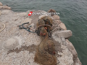 Rete da pesca illegale alla Regina Giovanna, multa e taglio dei punti dalla licenza