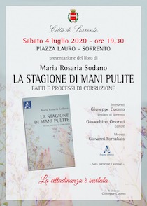 A Sorrento presentazione del libro “La stagione di mani pulite” di Maria Rosaria Sodano