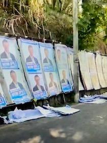 Sorrento invasa dai manifesti elettorali strappati – video –