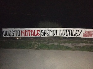 In penisola sorrentina striscioni per chiedere di comprare italiano per Natale