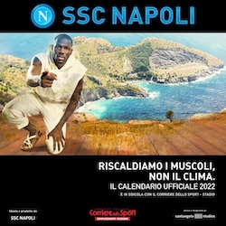 Koulibaly nel calendario del Napoli con la Baia di Ieranto