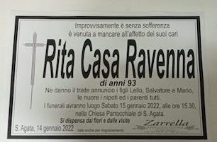 Lutto a Massa Lubrense per la scomparsa di Rita Casa Ravenna