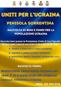 La penisola sorrentina raccoglie aiuti e fondi per l’Ucraina