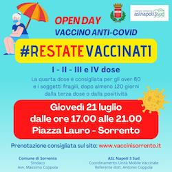 Cambiano ancora le date dell’open day vaccinale a Sorrento