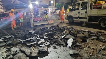 Bomba d’acqua su Sorrento, operai al lavoro tutta la notte