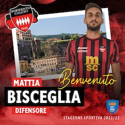 Mattia Bisceglia è un nuovo giocatore del Sorrento