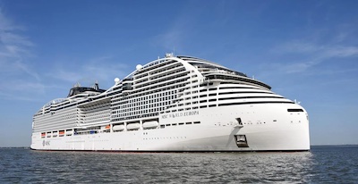 Ieri a Doha il battesimo di Msc World Europa, la nave da crociera più green al mondo