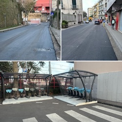 Piano di Sorrento. Installate le stazioni per il bike sharing mentre prosegue il rifacimento delle strade