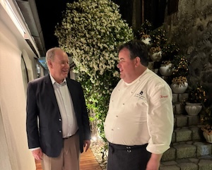 Vico Equense. Alberto di Monaco a cena a La Torre del Saracino