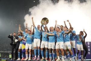 Snav protagonista della sfilata dei Campioni d’Italia del Napoli