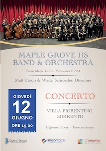 Sorrento. Concerto con 83 strumentisti a Villa Fiorentino