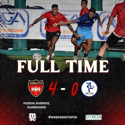 Secondo test per il Sorrento, con l’Equipe Campania finisce 4-0