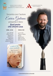 Piano di Sorrento. Doppio appuntamento con Enrico Galiano