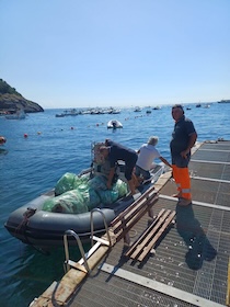 Una tonnellata di rifiuti rimossa dal mare di Punta Campanella