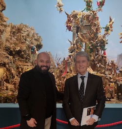 Sorrento. Aponte visita la mostra dei presepi di Villa Fiorentino