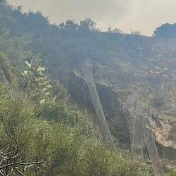 Verifiche con laser-scanner e droni sulla frana dell’Amalfitana a Vietri sul Mare