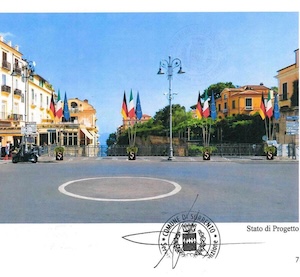 Sorrento. Perplessità sul progetto da 50mila euro per le bandiere in piazza Tasso – foto –